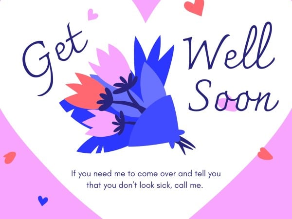 White Get Well Soon Card