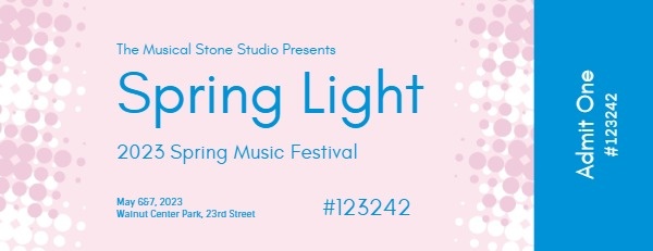 Pink And Blue Spring Music Festival Ticket Ticket