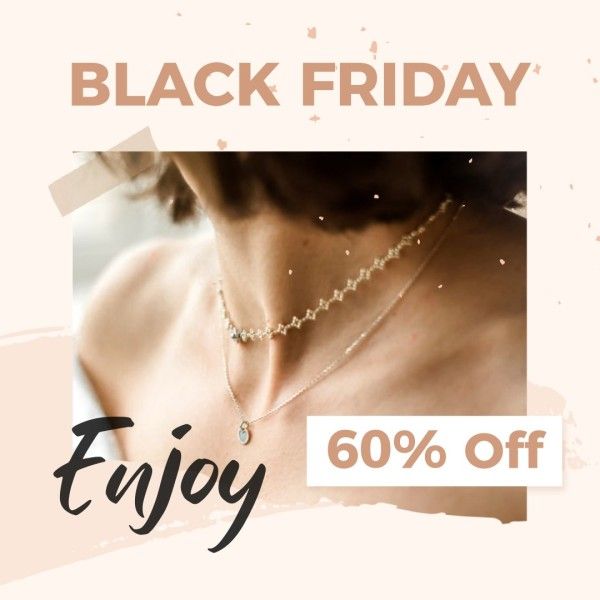 discount, necklace, advertising, Black Friday E-commerce Online Shopping Branding Promotion Sale Instagram Post Template