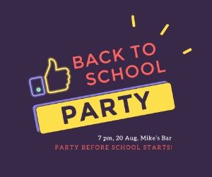 invitation, back2school, invite, Back To School Party Facebook Post Template