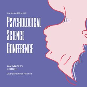 invitation, organization, illustration, Psychological Science Conference Instagram Post Template