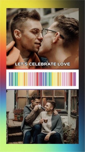 hug, kiss, pride month, Black LGBT Homosexual Love Quote Instagram Story Template