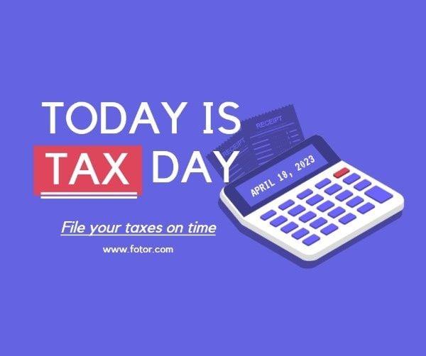 finance, accounting, caculator, Tax Day Deadline Facebook Post Template