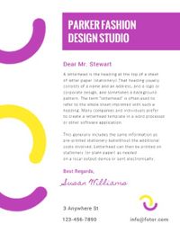 e-commerce, sale, retail, Parker Design Fashion Studio Letterhead Template