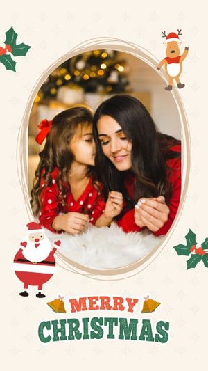 happy, holiday, joy, Yellow Merry Christmas Photo Collage 9:16 Template