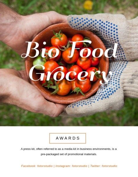 business, press kit, blogger, Bio Food  Media Kit Template