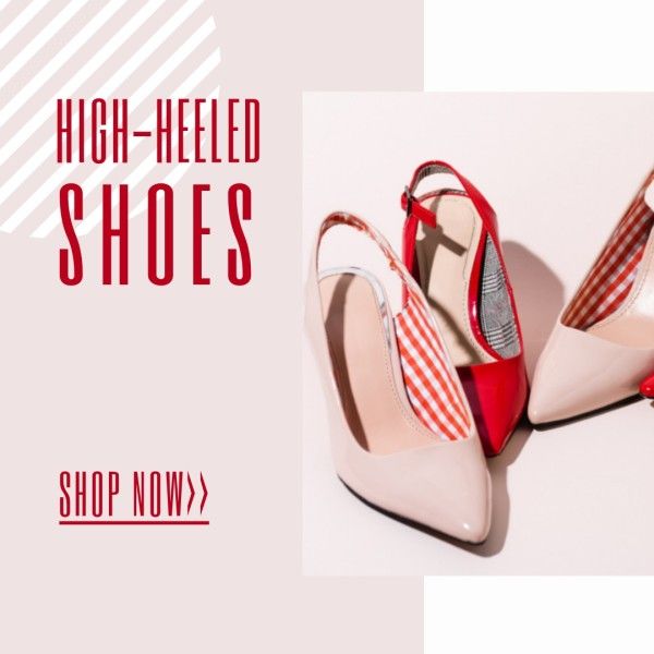 social media, woman, female, Pink High-Heeled Shoes Shop Now Instagram Post Template