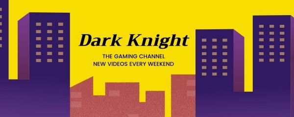 紫色和黄色黑暗骑士游戏 Twitch横幅
