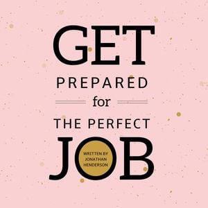business, book cover, hr, Pink Get Job Prepare For The Perfect Podcast Cover Template