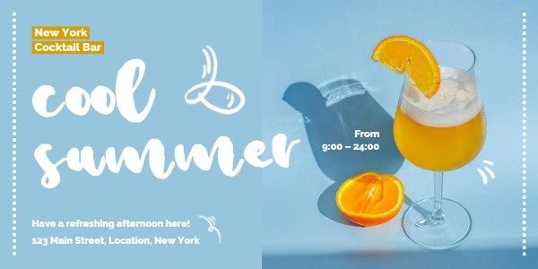 Light Blue Summer Cocktail Sale Twitter Post