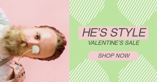 Green Valentine Men Fashion Sale ETSY Facebook Ads Facebook Ad Medium