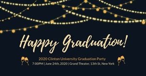 Black University Graduation Party Facebook Event Cover