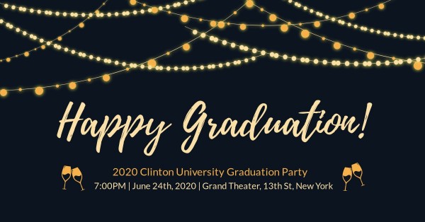 Customizable Black University Graduation Party Facebook Event Cover ...