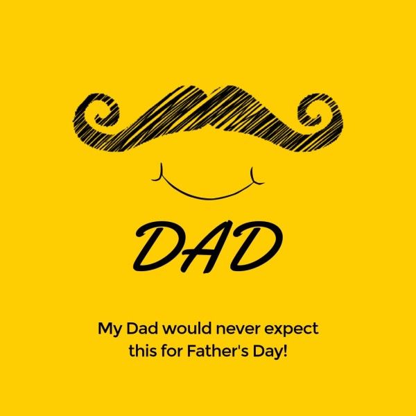 dad, gift, surprise, Yellow Illustrated Father's Day Instagram Post Instagram Post Template