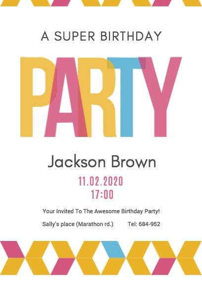 event, happy birthday, greeting, Birthday Party Invitation Template