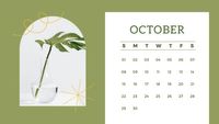 hand, flowers, 1080p, Green Flower Calendar Template