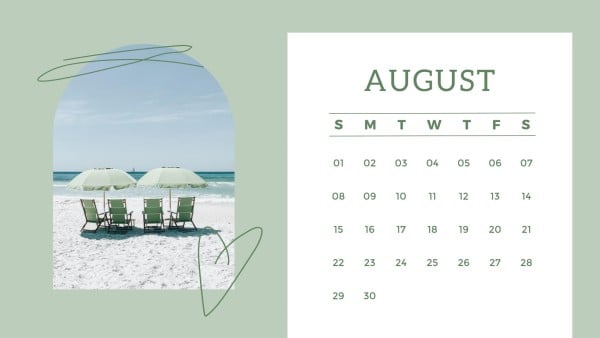 Green Flower Calendar Calendar