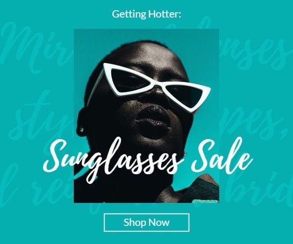 promotion, online, fashion, Summer Sunglasses Sale Medium Rectangle Template
