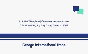 firm, office, work, White Blue International Trade Business Business Card Template