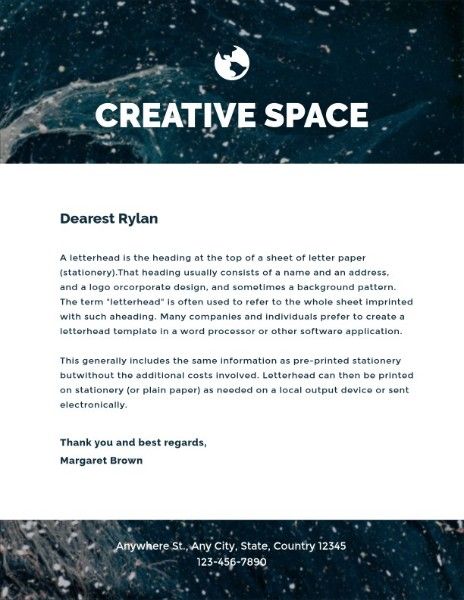 business, office, company, Creative Space Letterhead Template