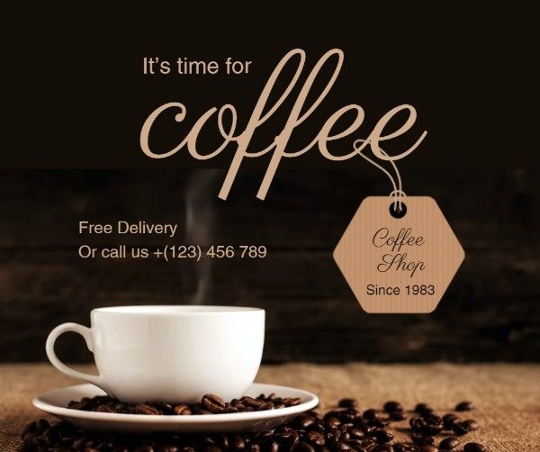 flyer, sale, marketing, Simple Coffee Shop  Facebook Post Template