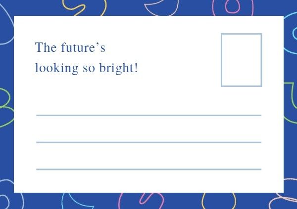 quote, post card, letter, Blue Wish Card Postcard Template