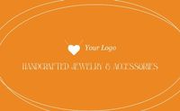 simple, jewelry, logo, Orange Fashion Accessory Branding Business Card Template