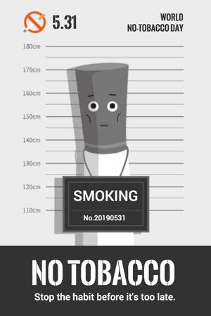 smoking, no tabacco, holiday, World No Tobacco Day Pinterest Post Template