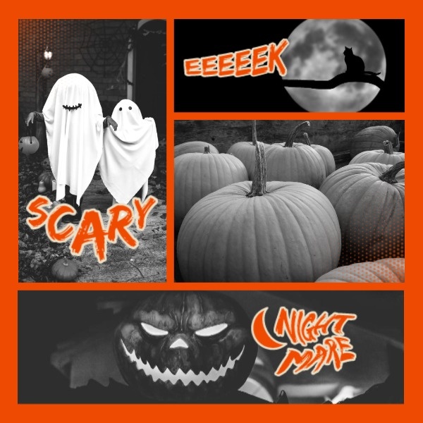 Scary Black Halloween Collage Instagram Post