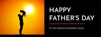 黑色和橙色简单的父亲节问候 Facebook封面