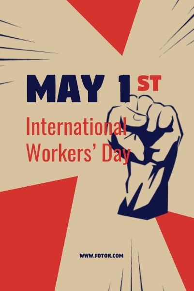 5.1, festival, holiday, International Workers Day Post Pinterest Post Template