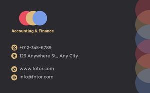 Dark Simple Modern Accounting And Finance Company Business Card