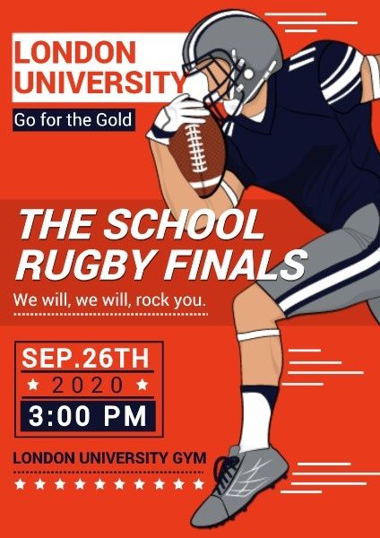 competition, athlete, school, Rugby Sports Poster Template