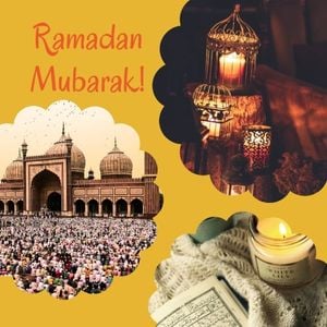 eid mubarak, eid, ramadan, Yellow Diwali Religious Invitation Instagram Post Template