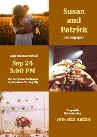 marriage, marry, parties, Engagement Party Dinner Proposal Invitation Template