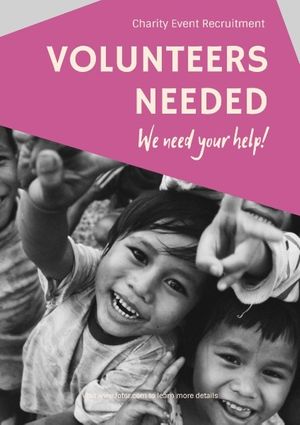volunteer, non-profit, recruitment, Simple Charity Recuritment Poster Template