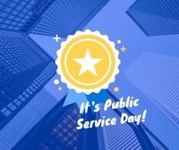 celebration, grateful, holiday, Blue Happy Public Service Day Facebook Post Template