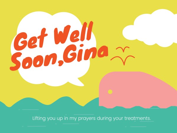 Yellow Get Well Soon Card