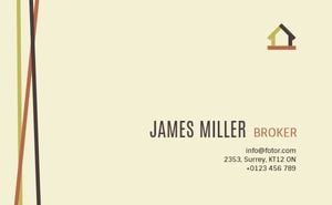 house, shape, open house, Brown Real Estate Agency  Business Card Template