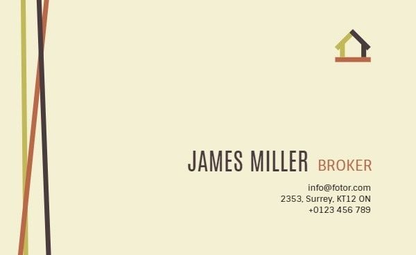 house, shape, open house, Brown Real Estate Agency  Business Card Template