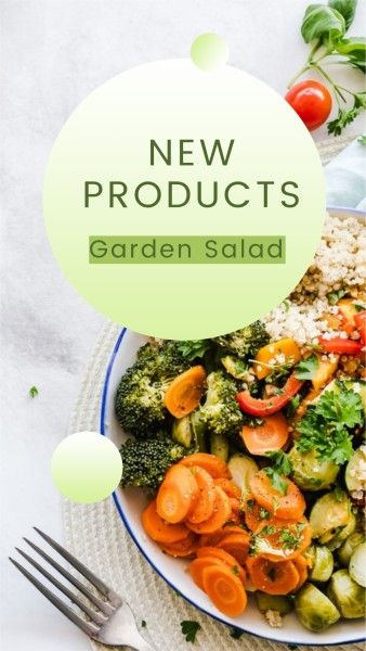 promotion, beverage, new product, Salad Healthy And Organic Food Branding Instagram Story Template