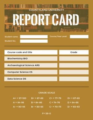business, student, school, Brown Background Report Card Template