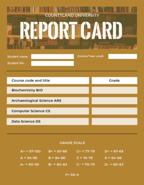 Brown Background Report Card