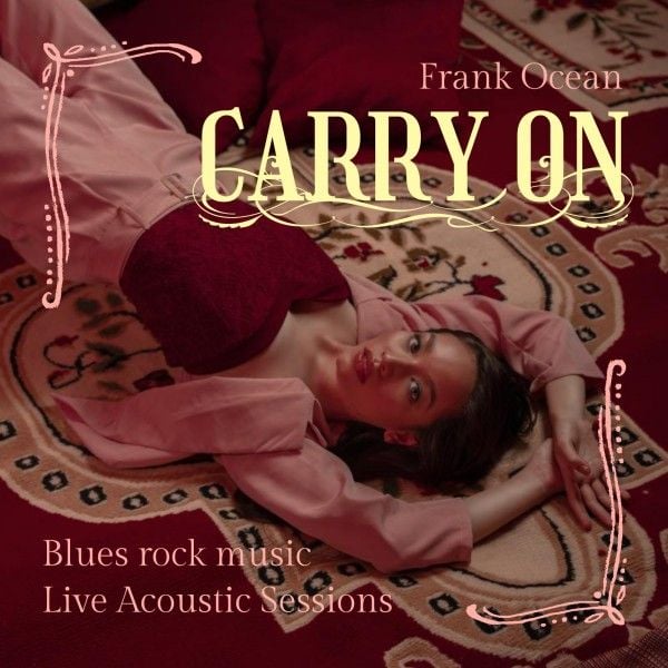 music, woman, classic, Red Blues Rock Live Acoustic Session Album Album Cover Template