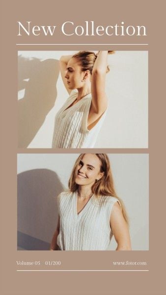 ベージュのシンプルなモダンなファッション衣料品ブランド Instagram Story