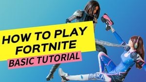 video game, game, 3d, Blue How To Play Fortnite Basic Tutorial Youtube Thumbnail Template