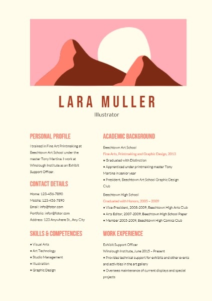 Illustrator CV Resume