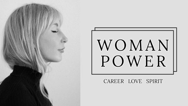 youtube thumbnail, social media, video, White Woman Power Career Love Spirit Youtube Channel Art Template