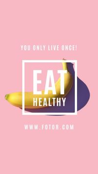 lifestyle, eat, eat healthy, Pink Healthy Quote Instagram Story Template