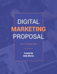 fashion, marketing proposals, business, Modern And Simple Digital Marketing Proposal Template